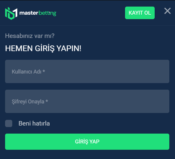 Masterbetting Giriş